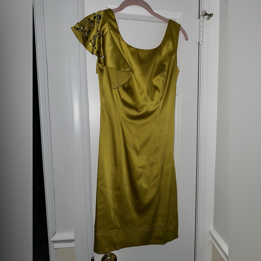Gorgeous mustard guest of wedding dress